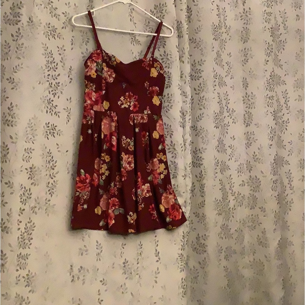 Floral strapless dress